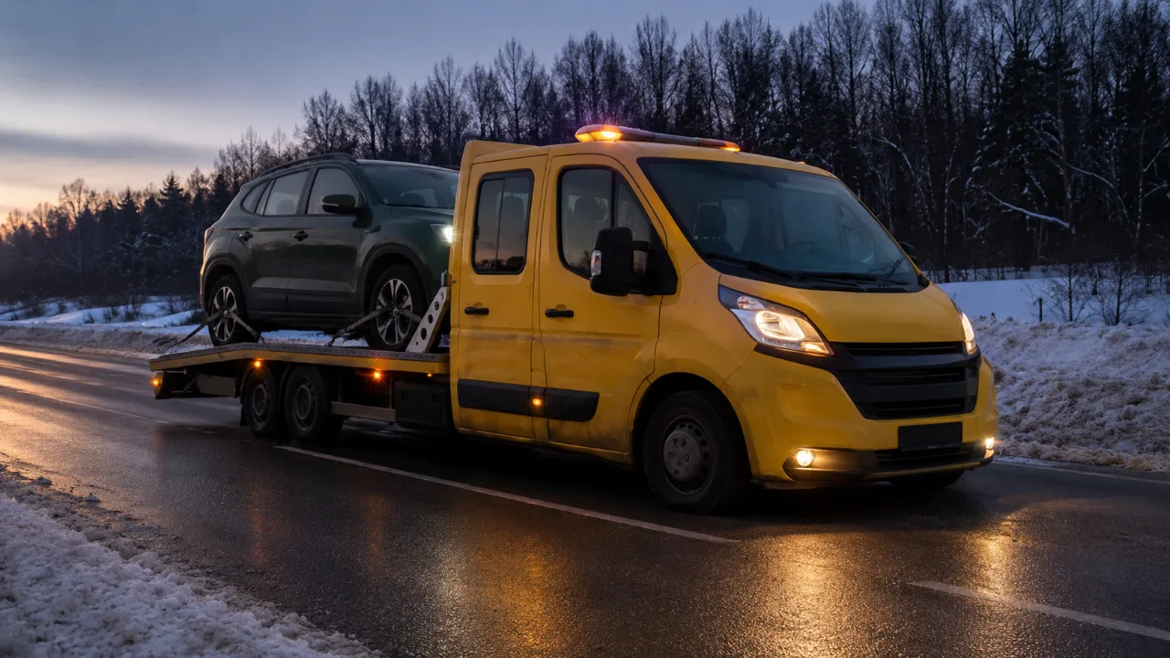 Pomoc drogowa nocą na poboczu – dowóz paliwa Ostrołęka